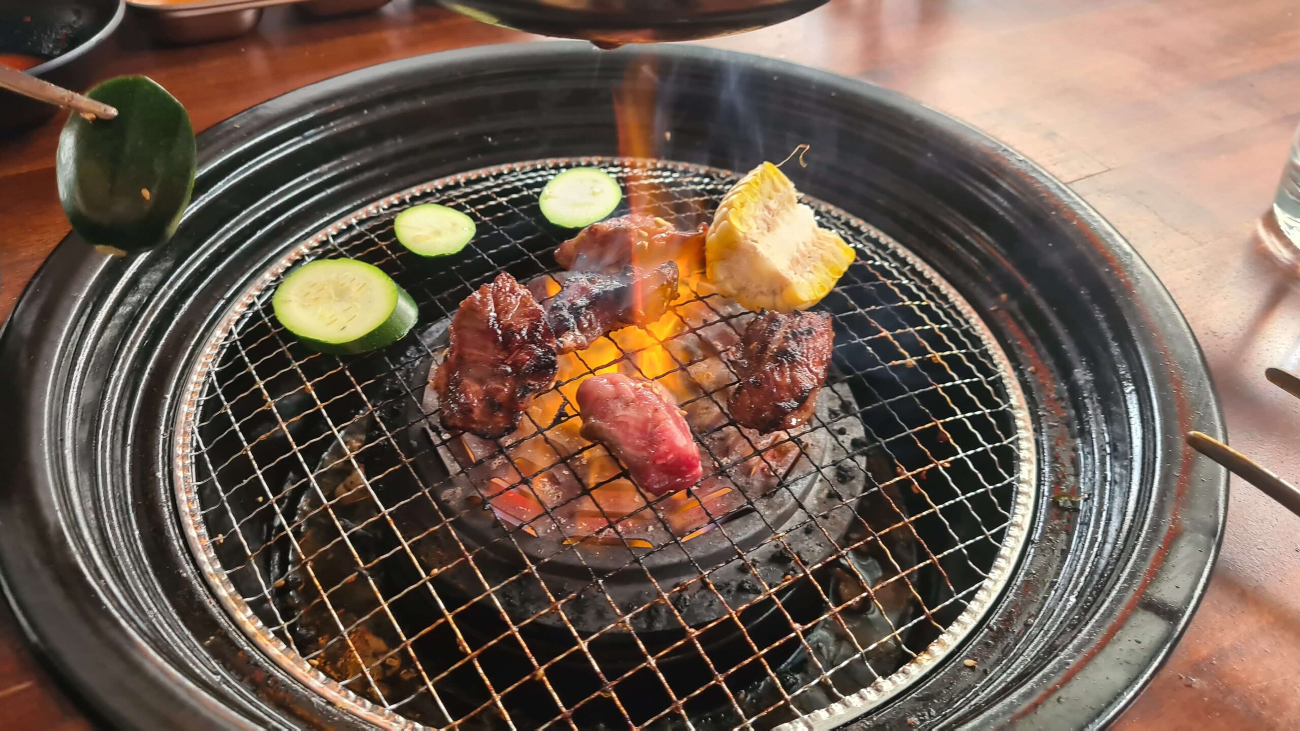 Grilled meat and vegetable at Kyo Yakiniku